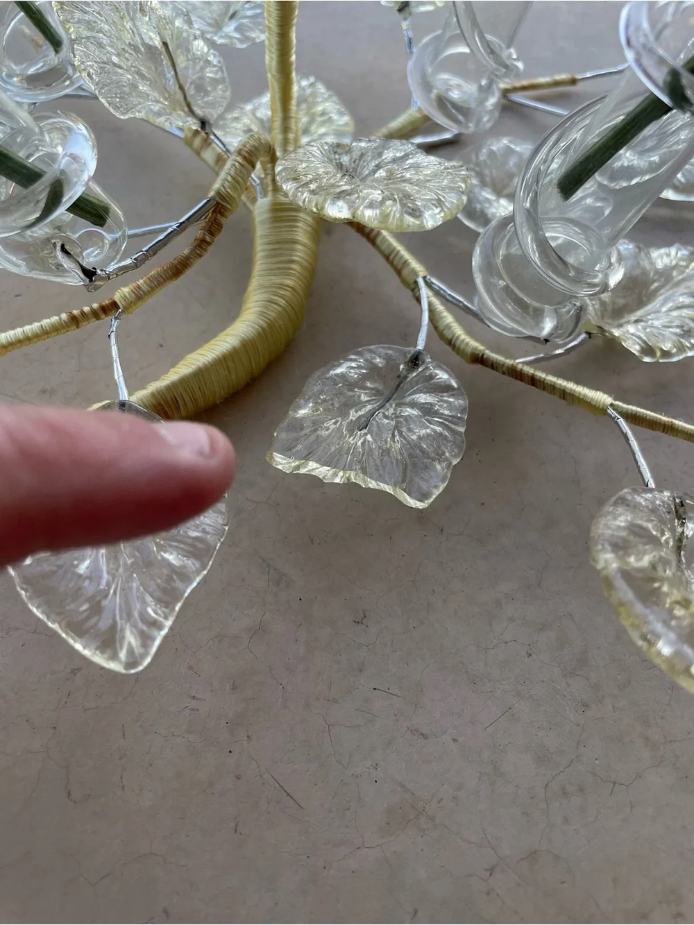 Vintage Murano Style Glass Flower Candelabra Centerpiece Venetian Epergne Tussie